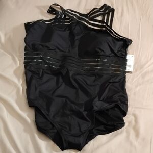 Kenneth Cole Tummy Control Black One-piece Swimsuit